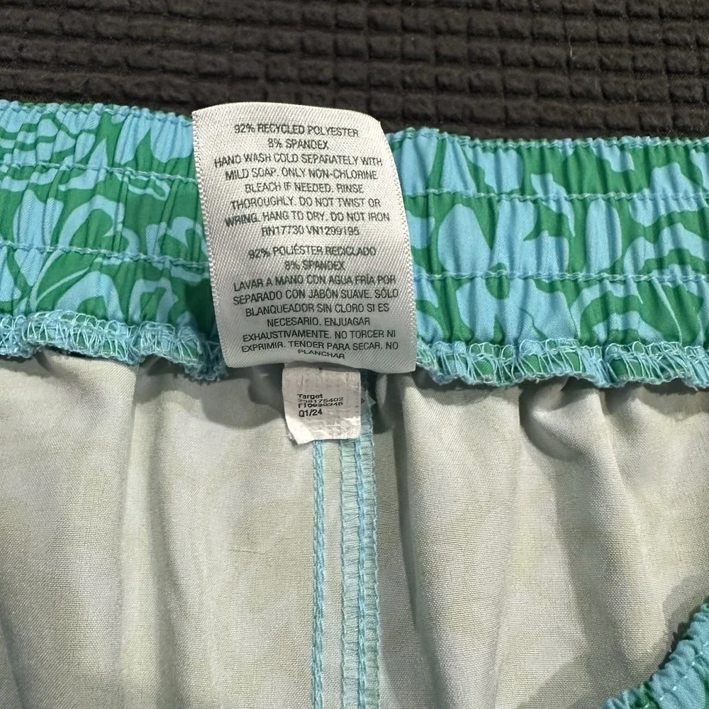 Wild Fable Green Floral Shorts Women's M Floral Print Drawstring 3" Inseam - Picture 4 of 5